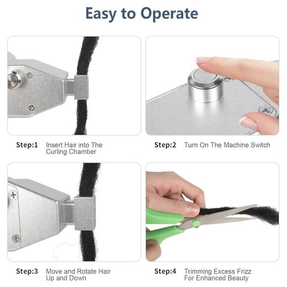 Dreadlock Machine Metal Electric Instant Portable Hair Dreadlocks, 110-240V - Picture 5 of 6